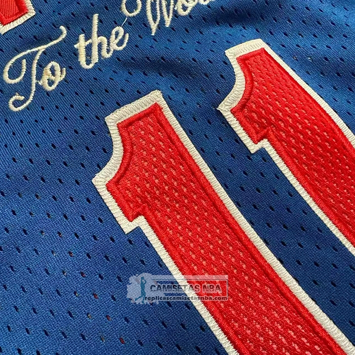 Camiseta New York Knicks Jalen Brunson NO 11 Mitchell & Ness Hardwood Classics Azul